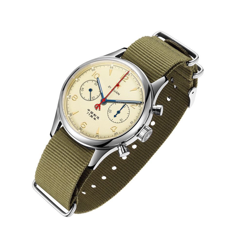 SEAKOSS 1963 Chronograph 38mm Luminous Dial Seagull ST1901 Movement Pilot Hand Winding Men's Chrono Mechanical Watches Sapphire Glass