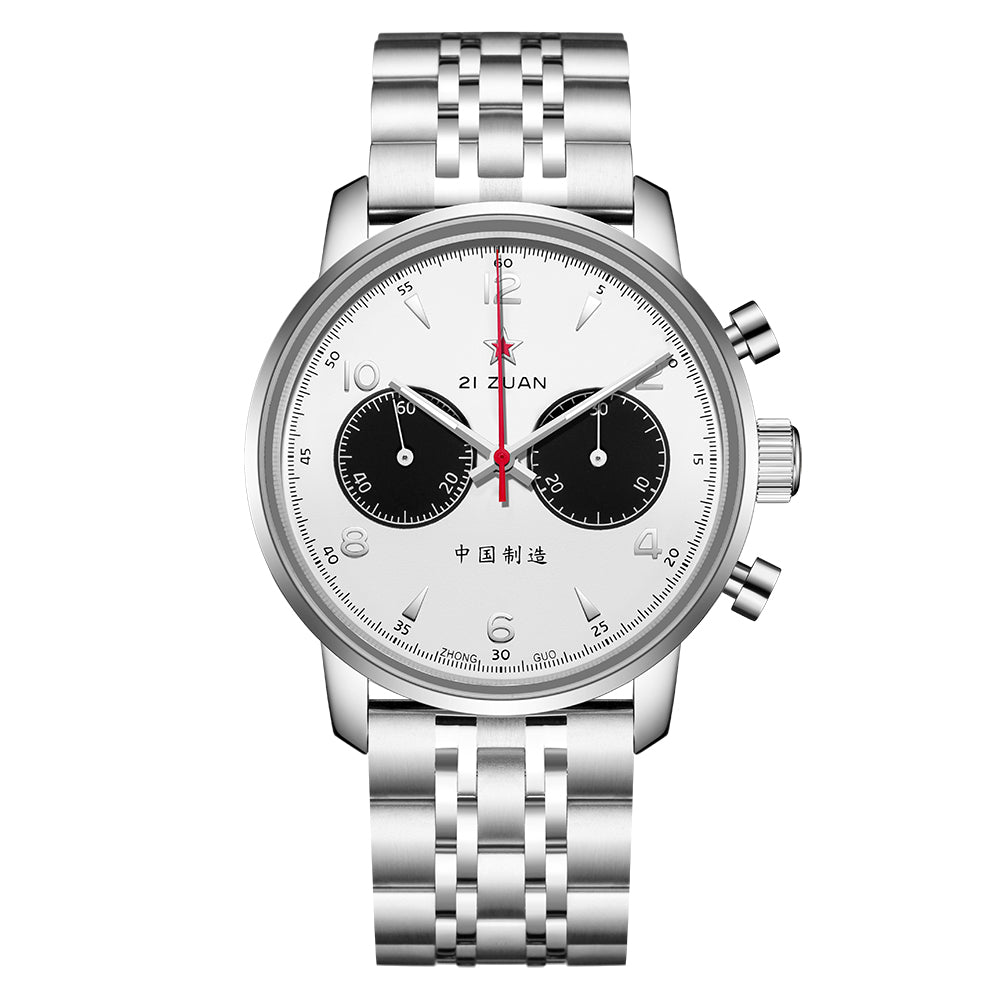 SEAKOSS Panda Seagull 1963 42mm Chronograph 3D Dome Hardlex Glass Men Pilot Seagull ST1901 Movement Mechanical Watches