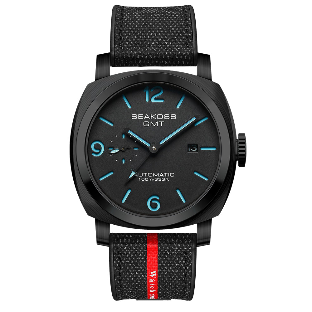 SEAKOSS GMT Automatic Watch for Men | 45mm Mechanical Watch with Seagull ST2557 Movement, Sapphire Crystal, 10ATM Waterproof, Stainless Steel