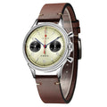 SEAKOSS 38mm Men 1963 Chronograph Watches Seagull ST1901 Movement Sapphire  Mechanical Wristwatches Yellow  Color