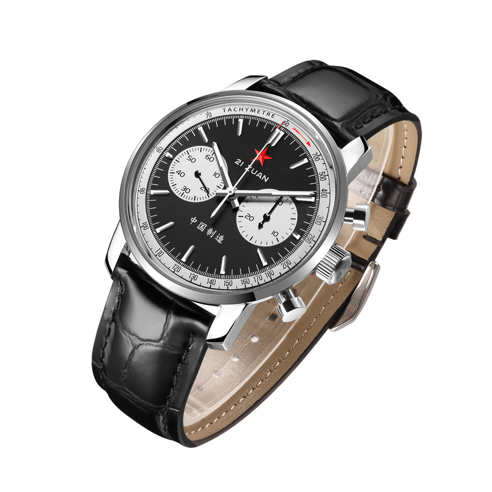SEAKOSS 42mm 1963 Chronograph Watches Men 1963 Hand Winding Seagull Movement Sappire Super Luminous Mechanical Wristwatches
