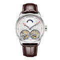 SEAKOSS Luxury Dual Tourbillon Mechanical Watch for Men 42.5mm – Skeleton Dial, Hand-Winding Movement, Sapphire Crystal & Genuine Leather Strap