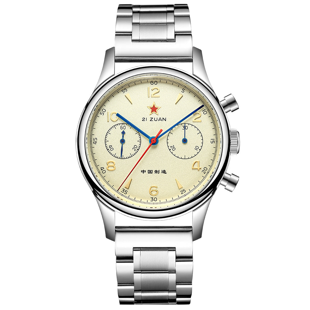 SEAKOSS Seagull 1963 Gooseneck 40mm Chronograph Sapphire Glass Men Pilot Seagull ST1901 Movement Mechanical Watches