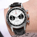 SEAKOSS Men 40mm Panda 1963 Chronograph Watch Luminous Sapphire Seagull ST1901 Movement Mechanical Watches