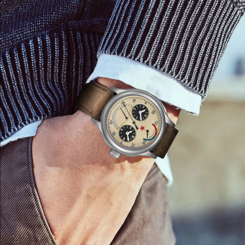 45mm GMT Dual Time Zone Men Automatic Mechanical Watches ST2545 Movement Calendar Mens Army Military Wristwatch Luminous Hand