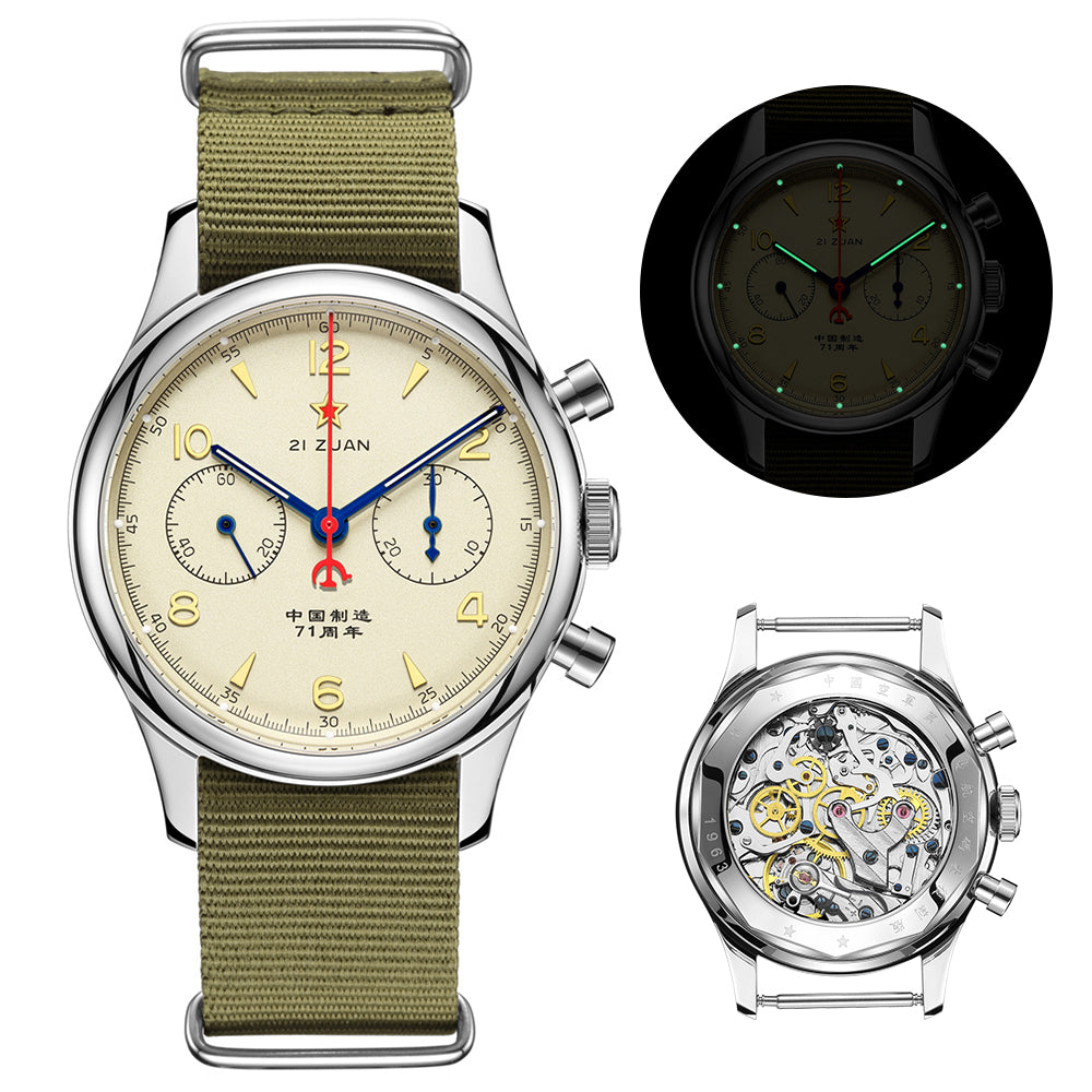 SEAKOSS Seagull 1963 Chronograph 38mm Luminous Sapphire Glass Men Pilot ST1901 Movement Mechanical Watches With Gooseneck