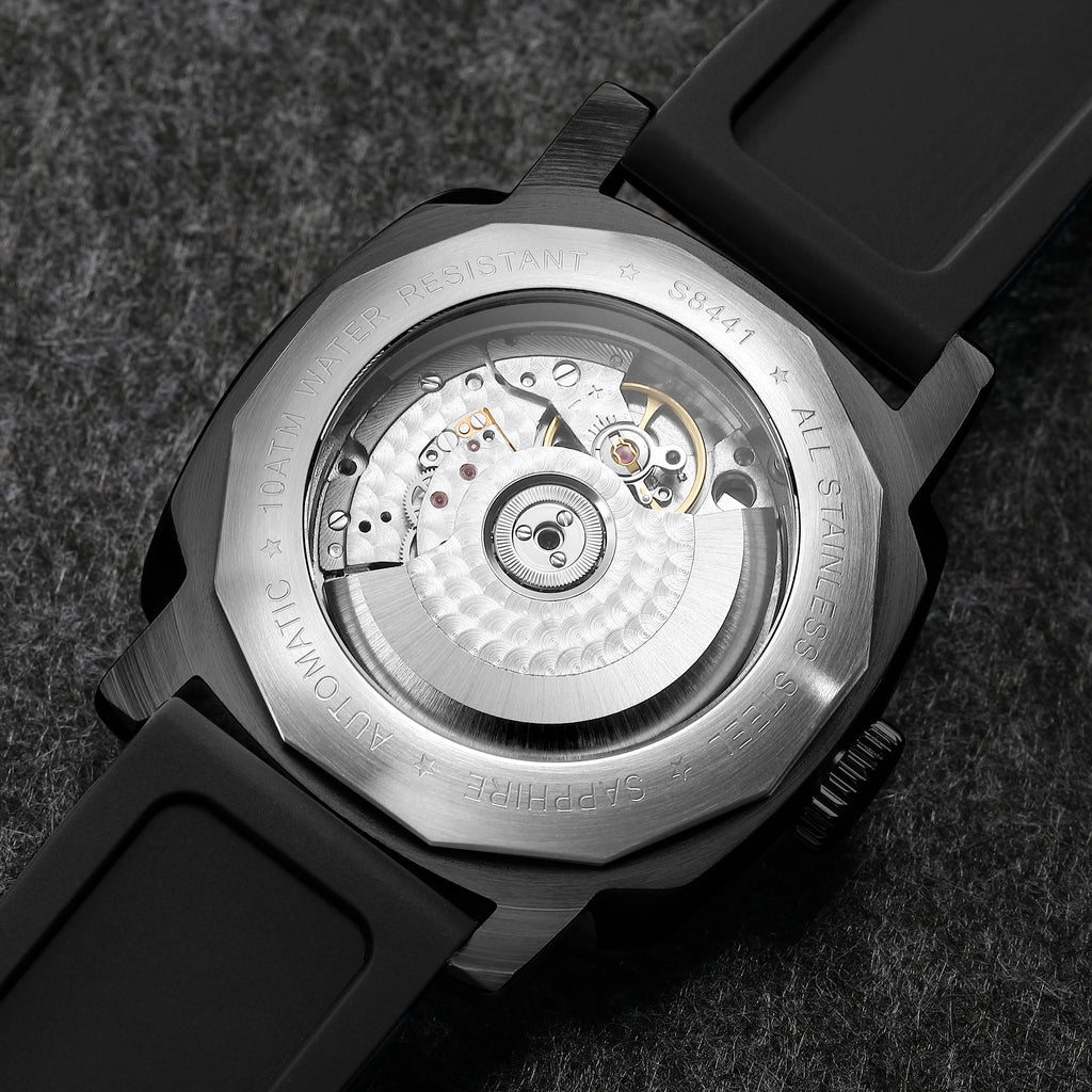 SEAKOSS 100M GMT Original ST2557 Movement Men's Diving Automatic Mechanical Watch Super Luminous Calendar Waterproof Wristwatch