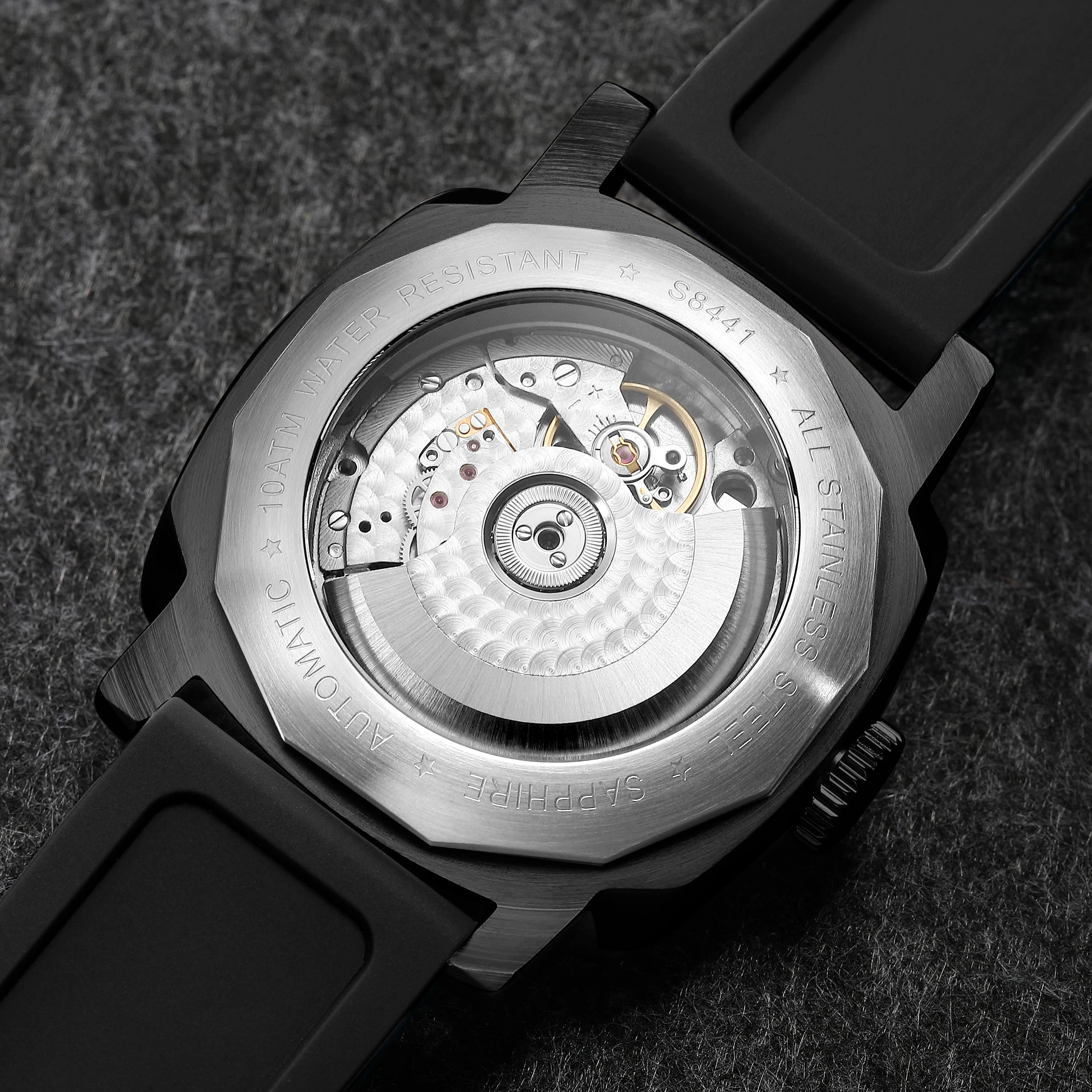 SEAKOSS 100M GMT Original ST2557 Movement Men's Diving Automatic Mechanical Watch Super Luminous Calendar Waterproof Wristwatch