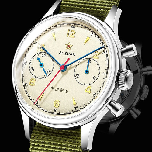 SEAKOSS 1963 Chronograph 38mm Sapphire Pilots Hand Winding Men's Mechanical Watches 30M Waterproof  ST1901 Movement