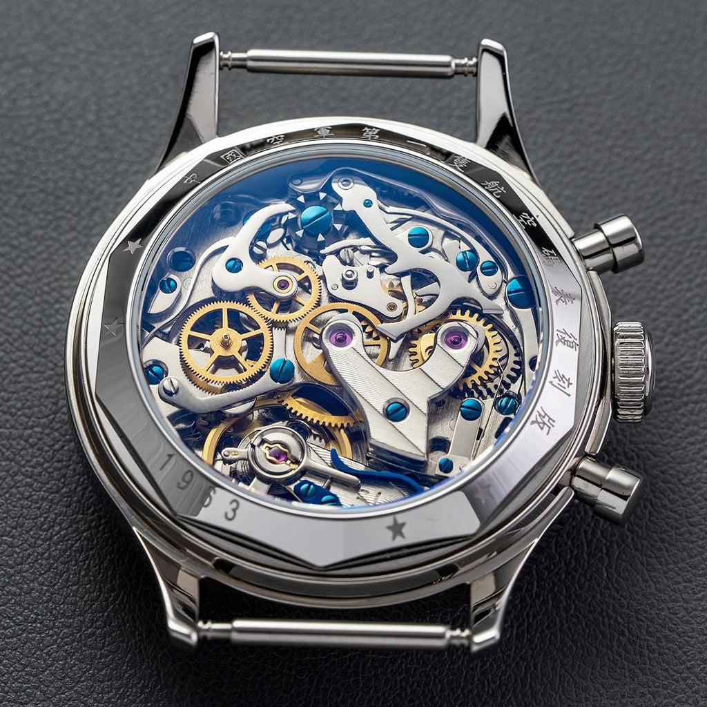 SEAKOSS 1963 Chronograph 38mm Sapphire Pilots Hand Winding Men's Mechanical Watches 30M Waterproof  ST1901 Movement