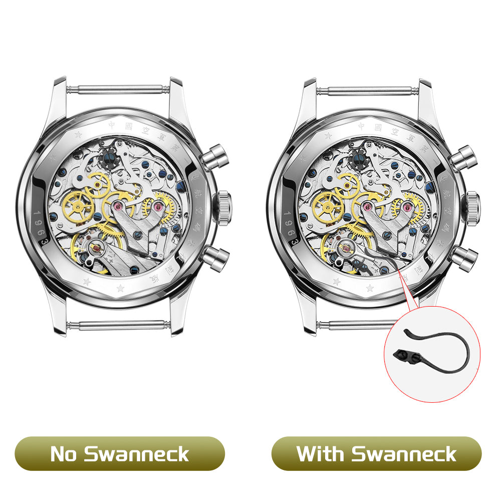 SEAKOSS 40mm Men's Panda Seagull 1963 Chronograph Wristwatch Luminous Sapphire ST1901 Gooseneck Movement Pilot Mechanical Watches