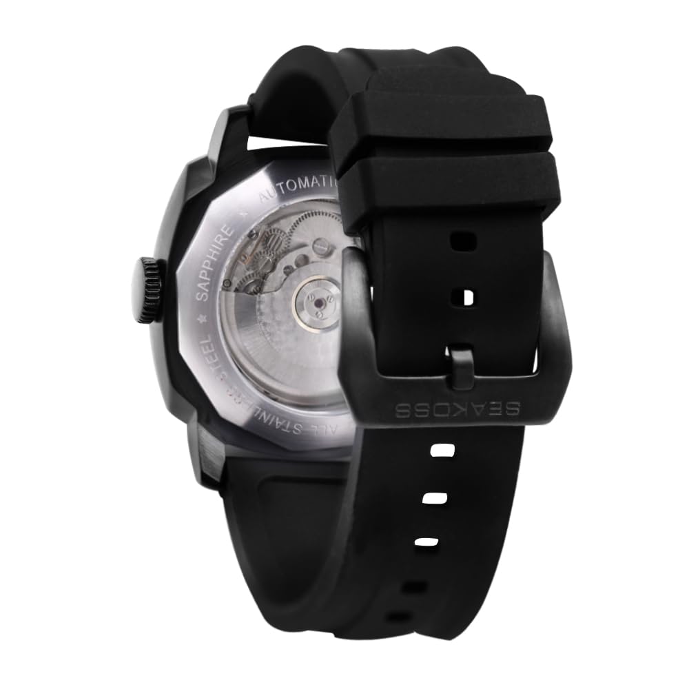 SEAKOSS GMT Automatic Watch for Men 45mm, Self Winding Mechanical Wrist Watch with Seagull ST2557 Movement, Sapphire Crystal, 10ATM Waterproof, Luminous Hands, Stainless Steel Date Watch