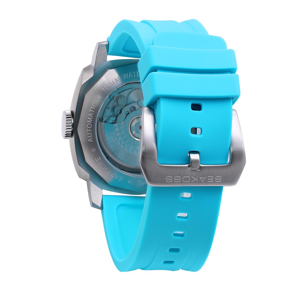 SEAKOSS GMT Watches for Men Automatic 45MM Date 10ATM Waterproof Seagull ST2557 Movement LuminousStainless Steel Sapphire Glass Mechanical Wristwatches